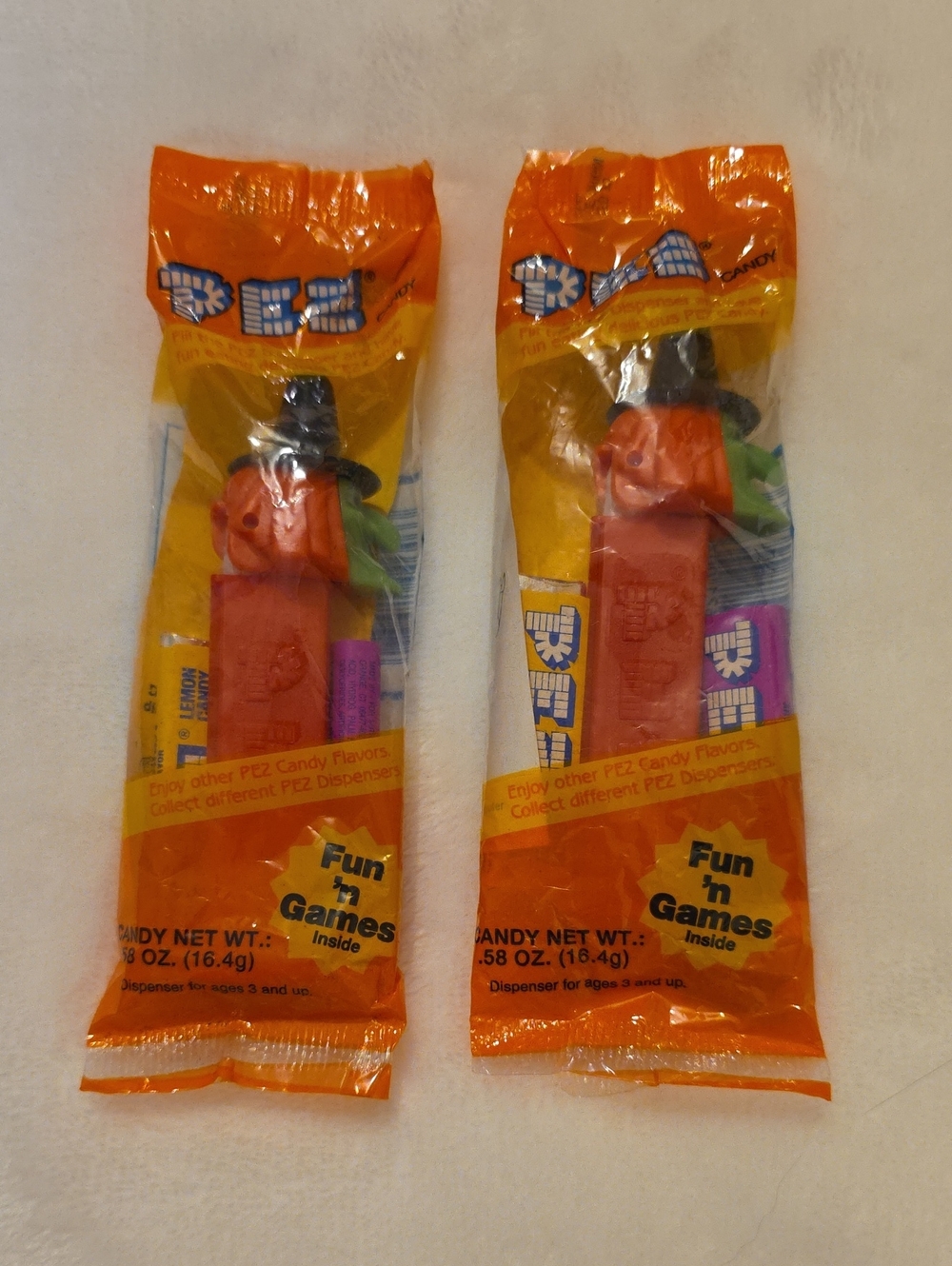 Vintage 1990s PEZ Dispensers W/Green Faced Witch-Halloween (2)